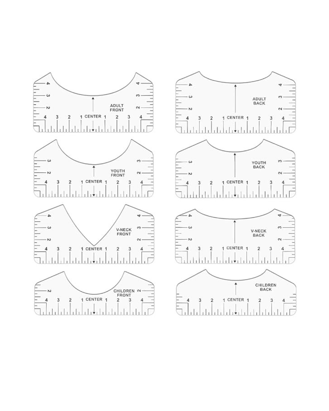 HASTHIP® 8PCS Tshirt Ruler Guide for Vinyl Alignment and Center Designs