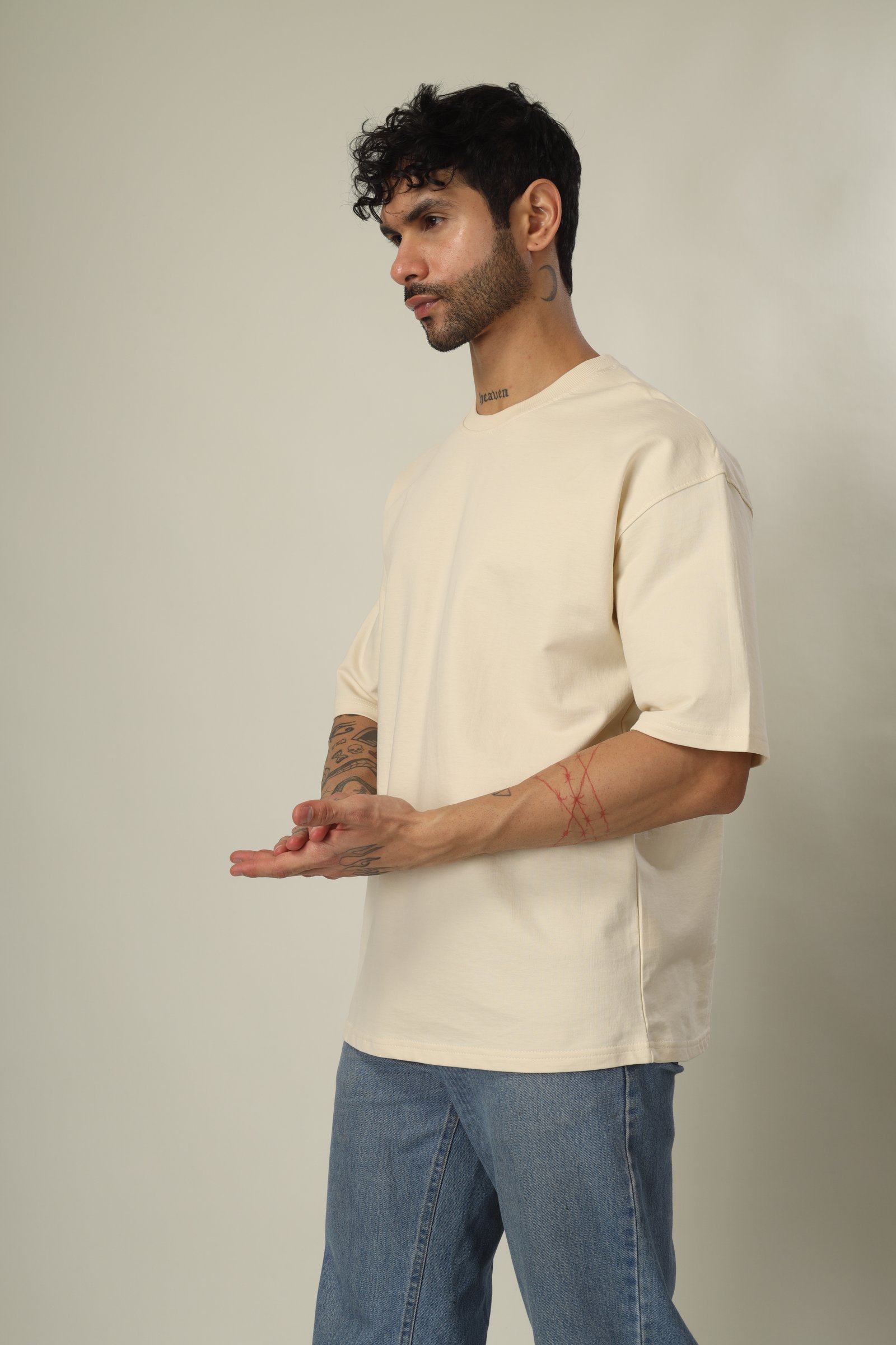 (240Gsm) French Terry Cotton Oversized T-Shirt - Unisex  (Without Branding )