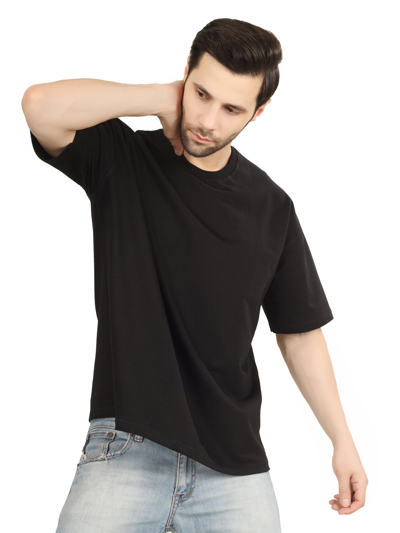 (RL 240 GSM) French Terry Cotton Oversized T-Shirt - Unisex (Without Branding )