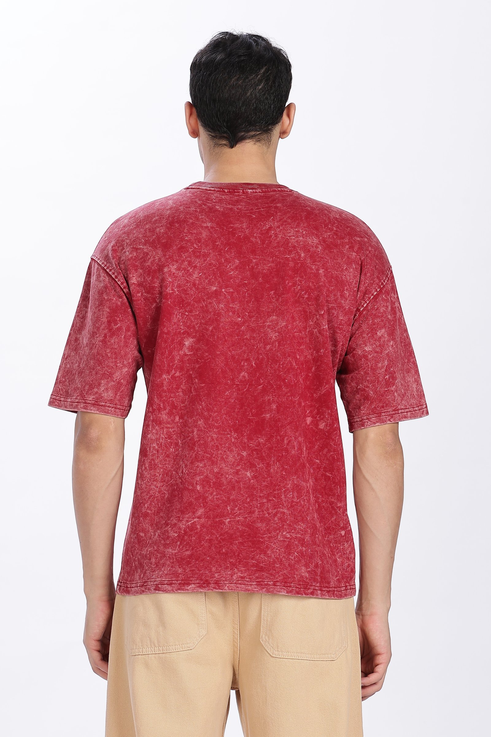 Acidwash Oversized French Terry Cotton T-shirt Without Branding
