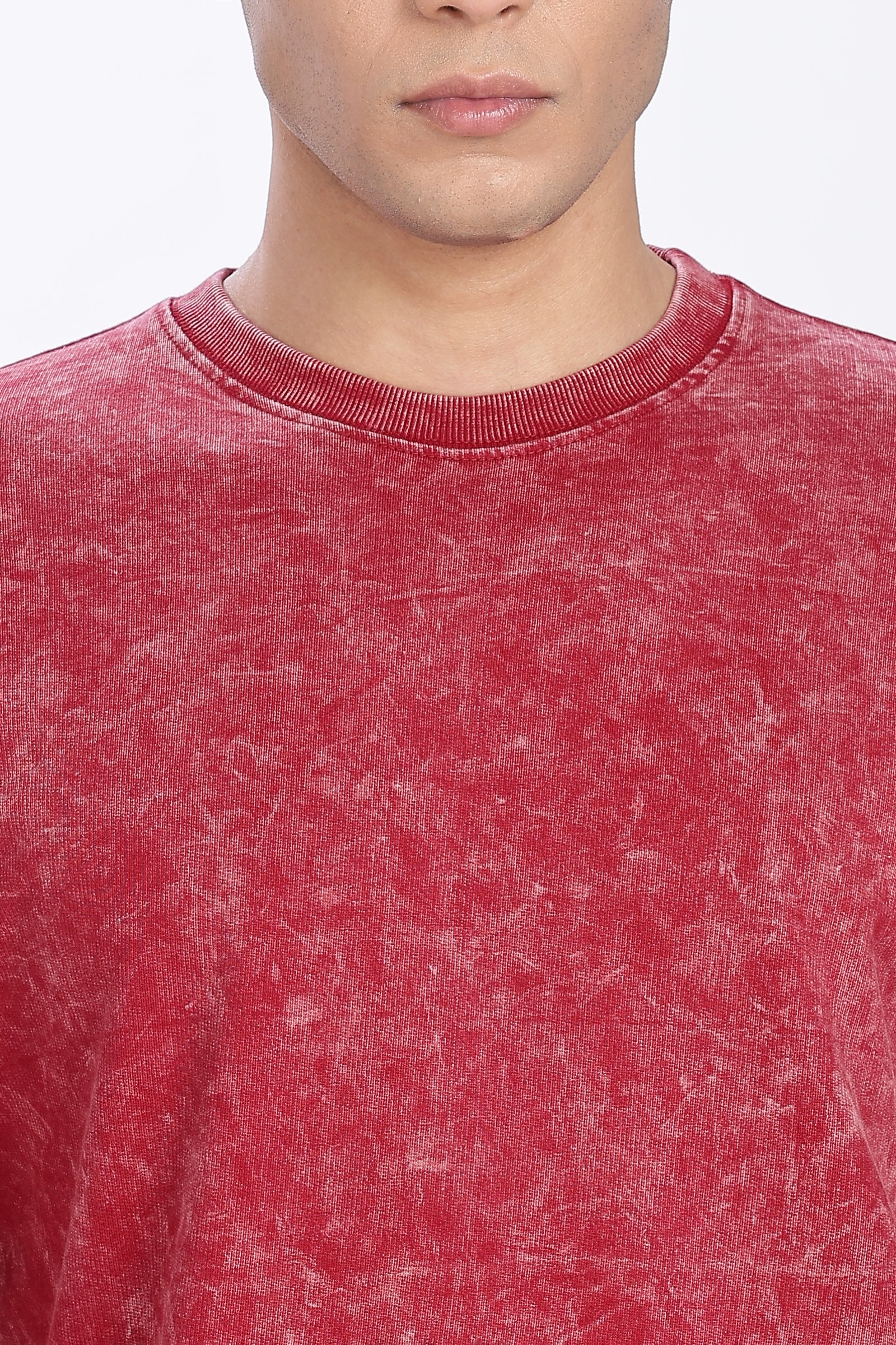 Acidwash Oversized French Terry Cotton T-shirt Without Branding