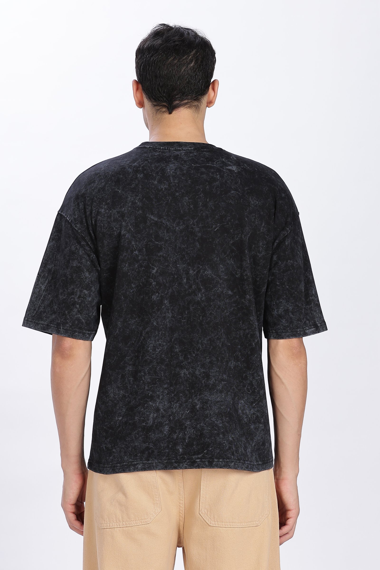 Acidwash Oversized French Terry Cotton T-shirt Without Branding