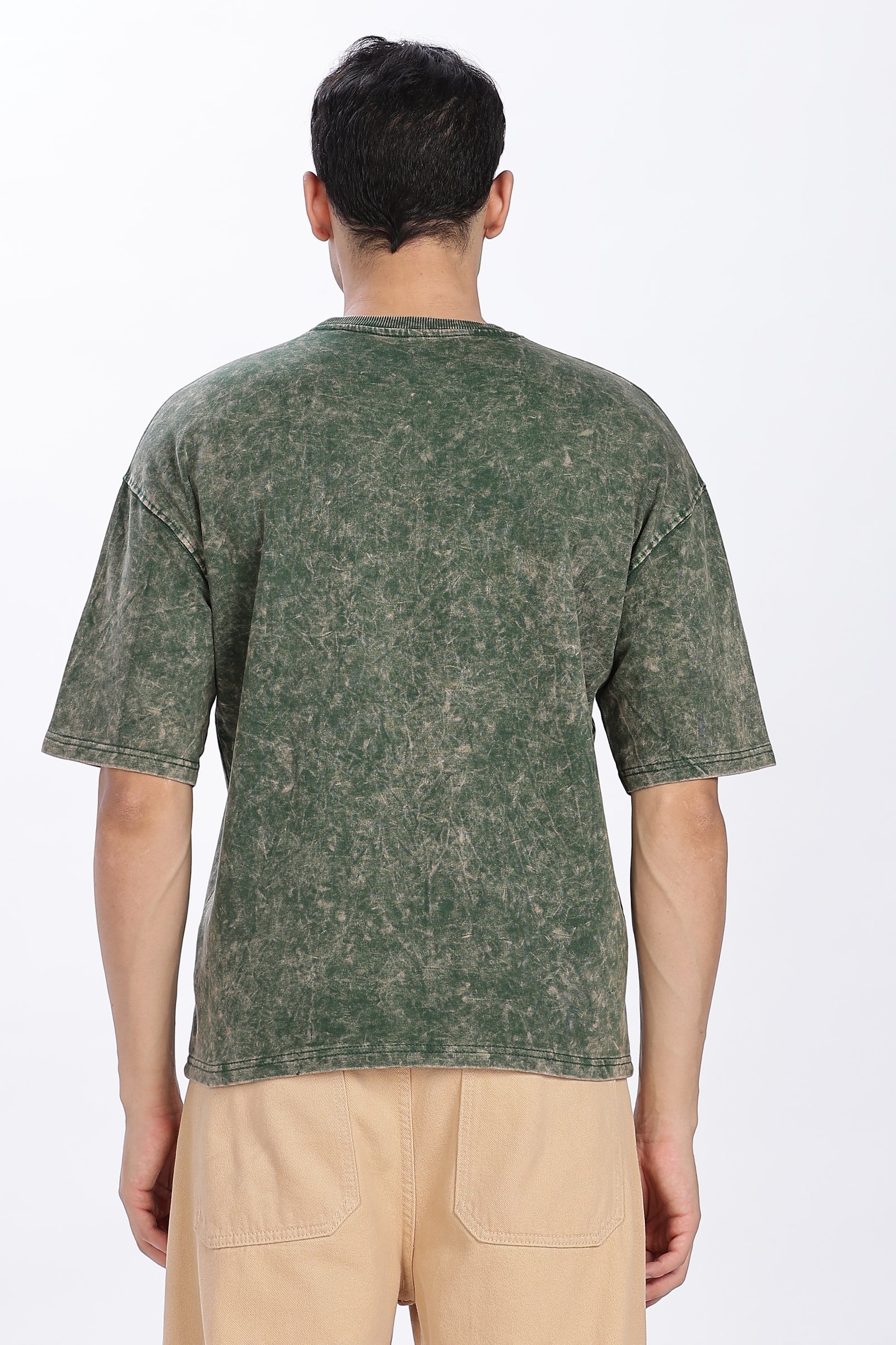 Acidwash Oversized French Terry Cotton T-shirt Without Branding