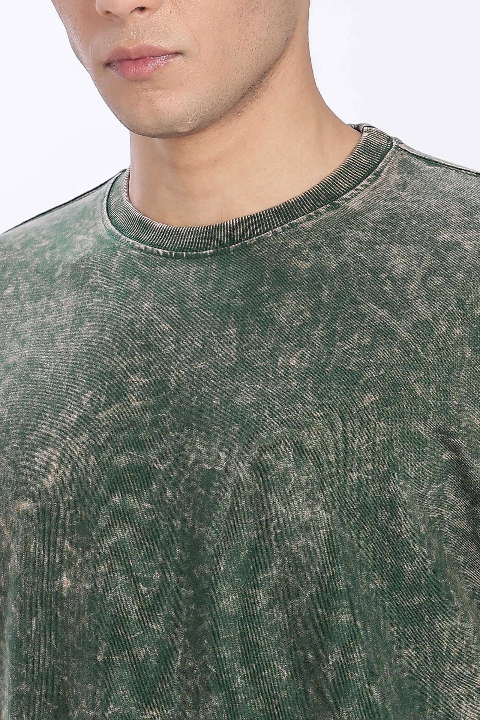 Acidwash Oversized French Terry Cotton T-shirt Without Branding