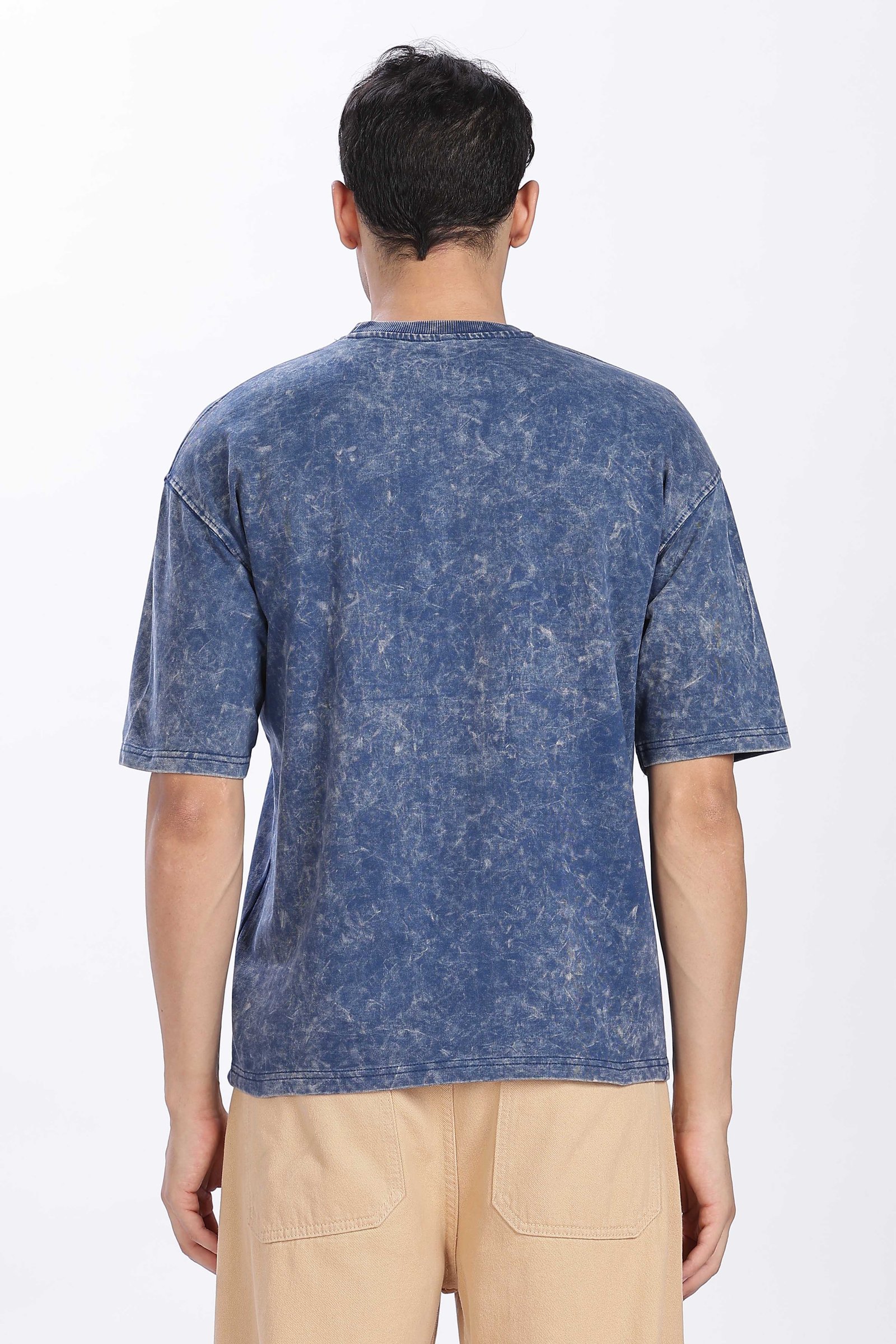 Acidwash Oversized French Terry Cotton T-shirt Without Branding