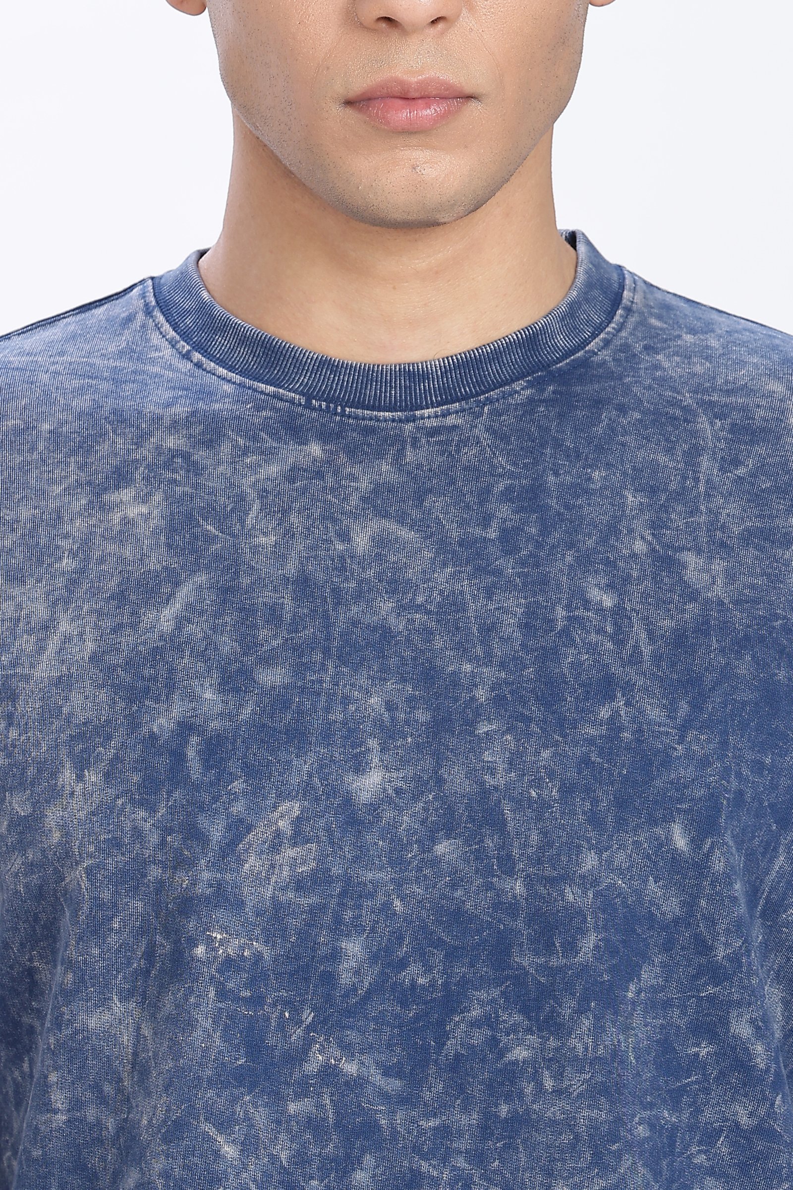 Acidwash Oversized French Terry Cotton T-shirt Without Branding