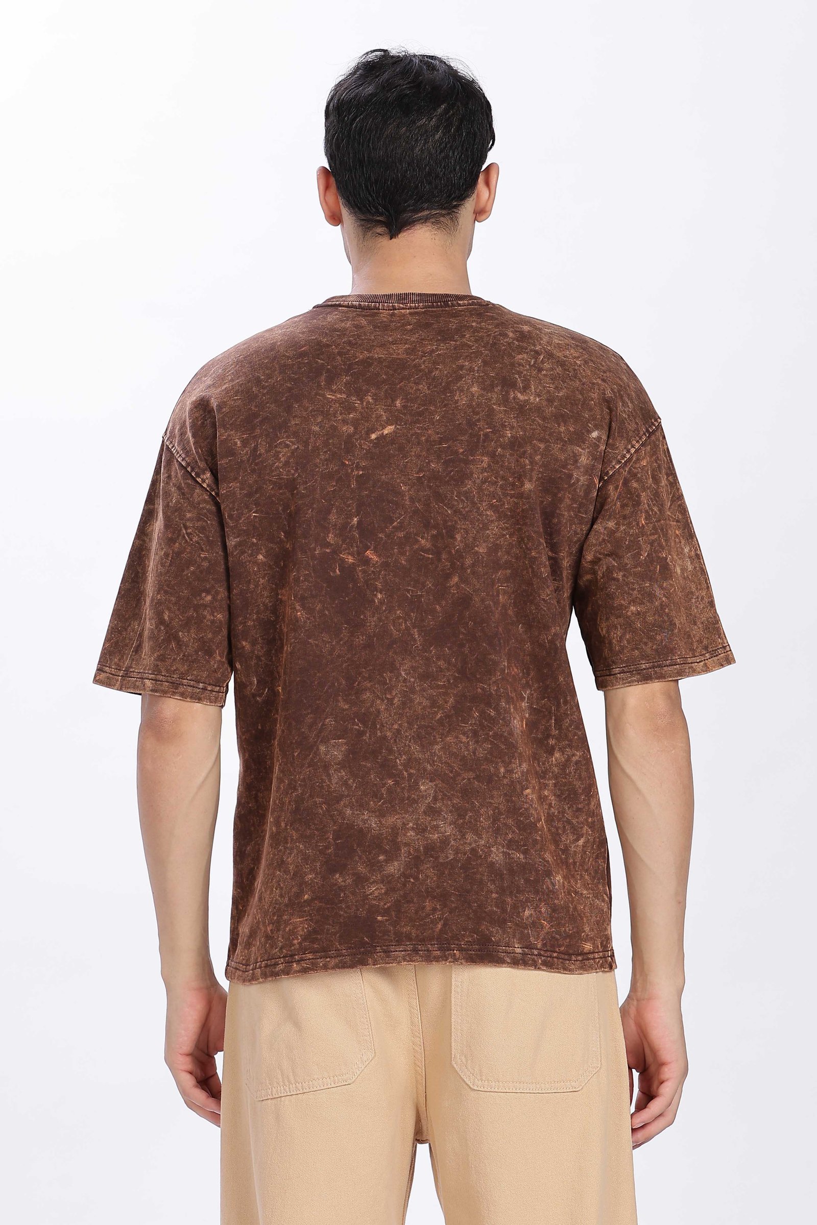 Acidwash Oversized French Terry Cotton T-shirt Without Branding