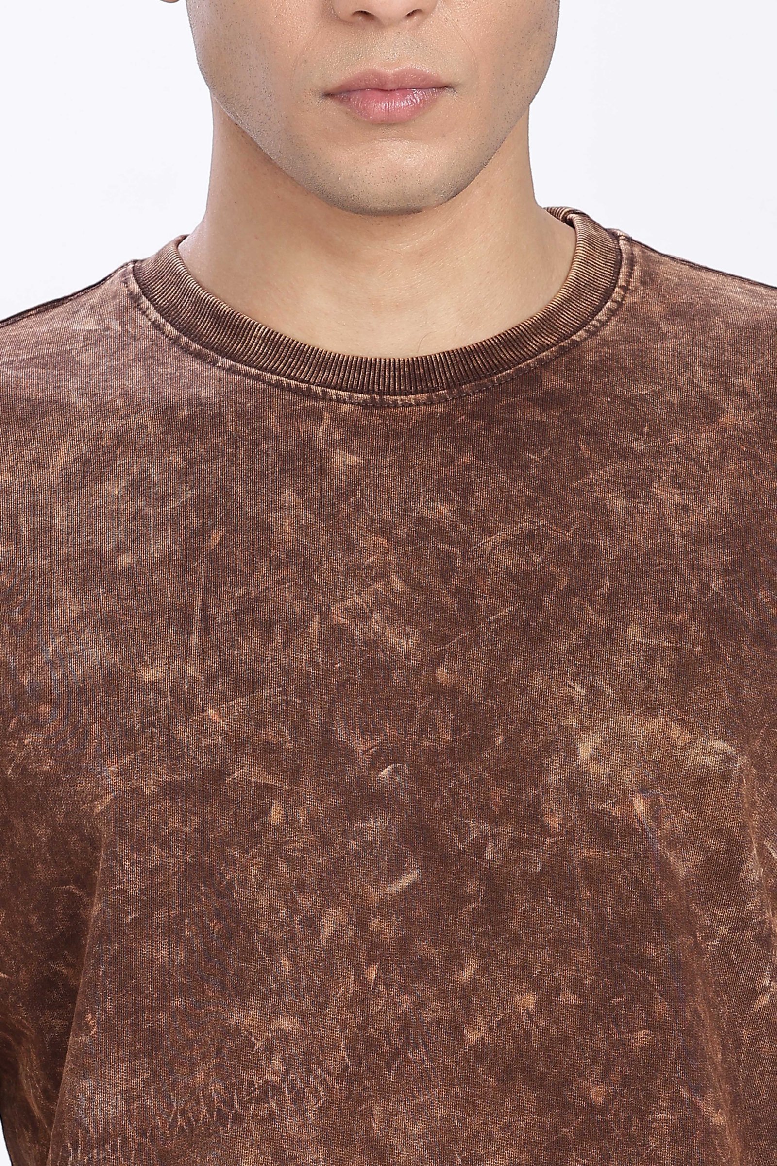 Acidwash Oversized French Terry Cotton T-shirt Without Branding
