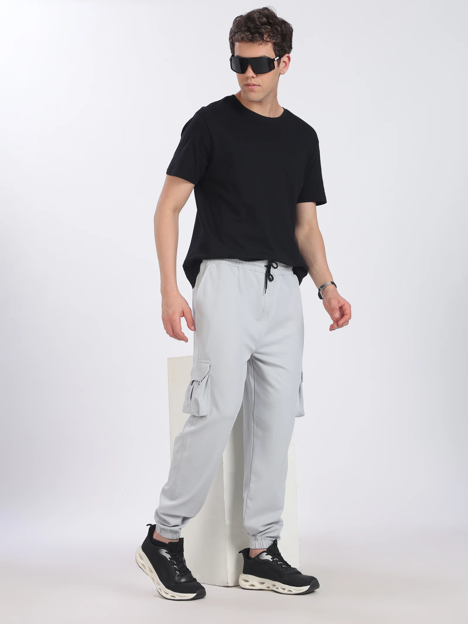 Lycra 6 Pocket Cargo Pant With cuff (LIght Grey)