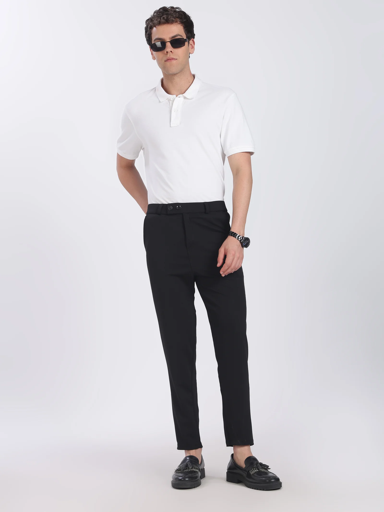 Lycra Formal Pant for Men (Black)