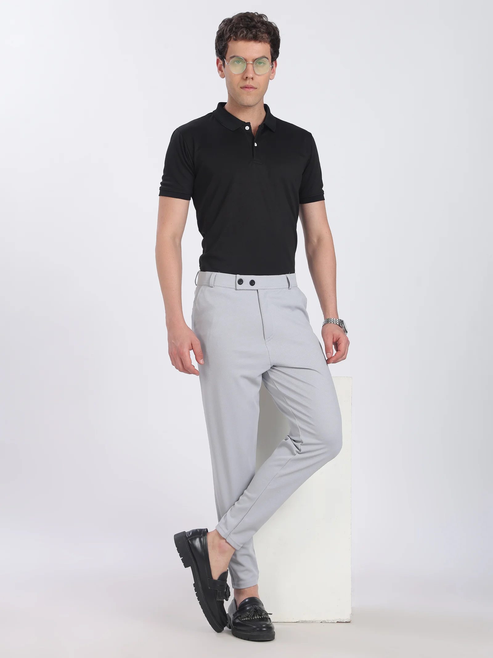 Lycra Formal Pant for Men (Light grey)