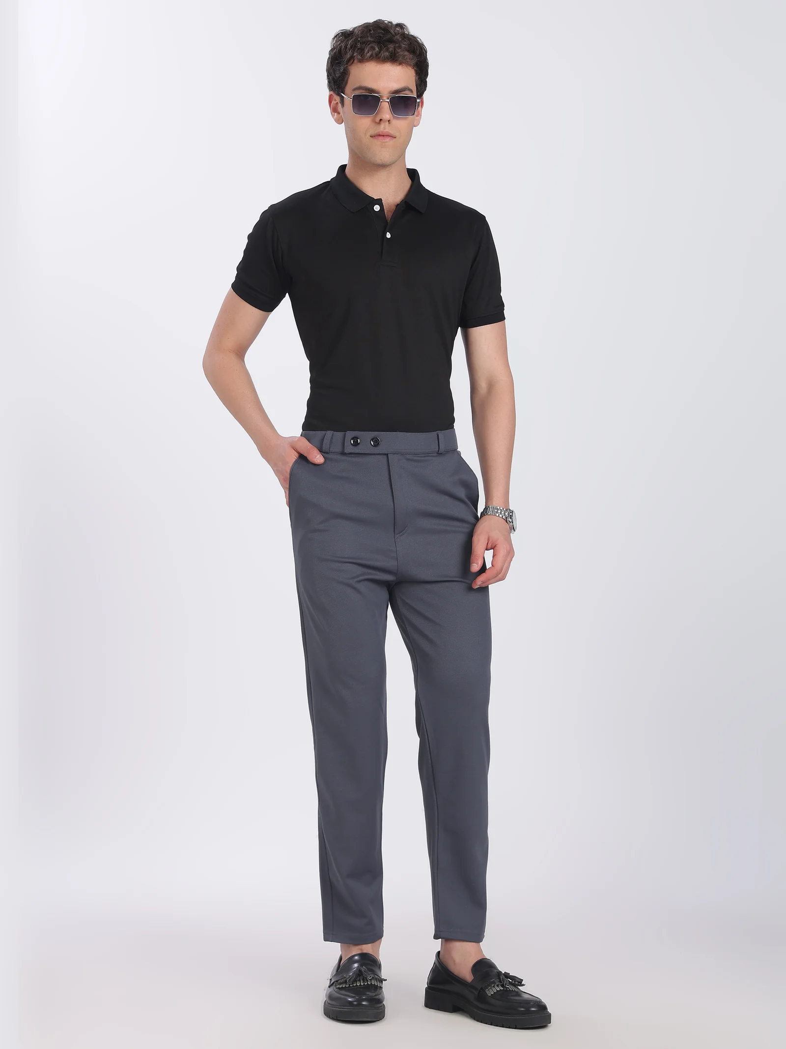 Lycra Formal Pant for Men (Dark grey)