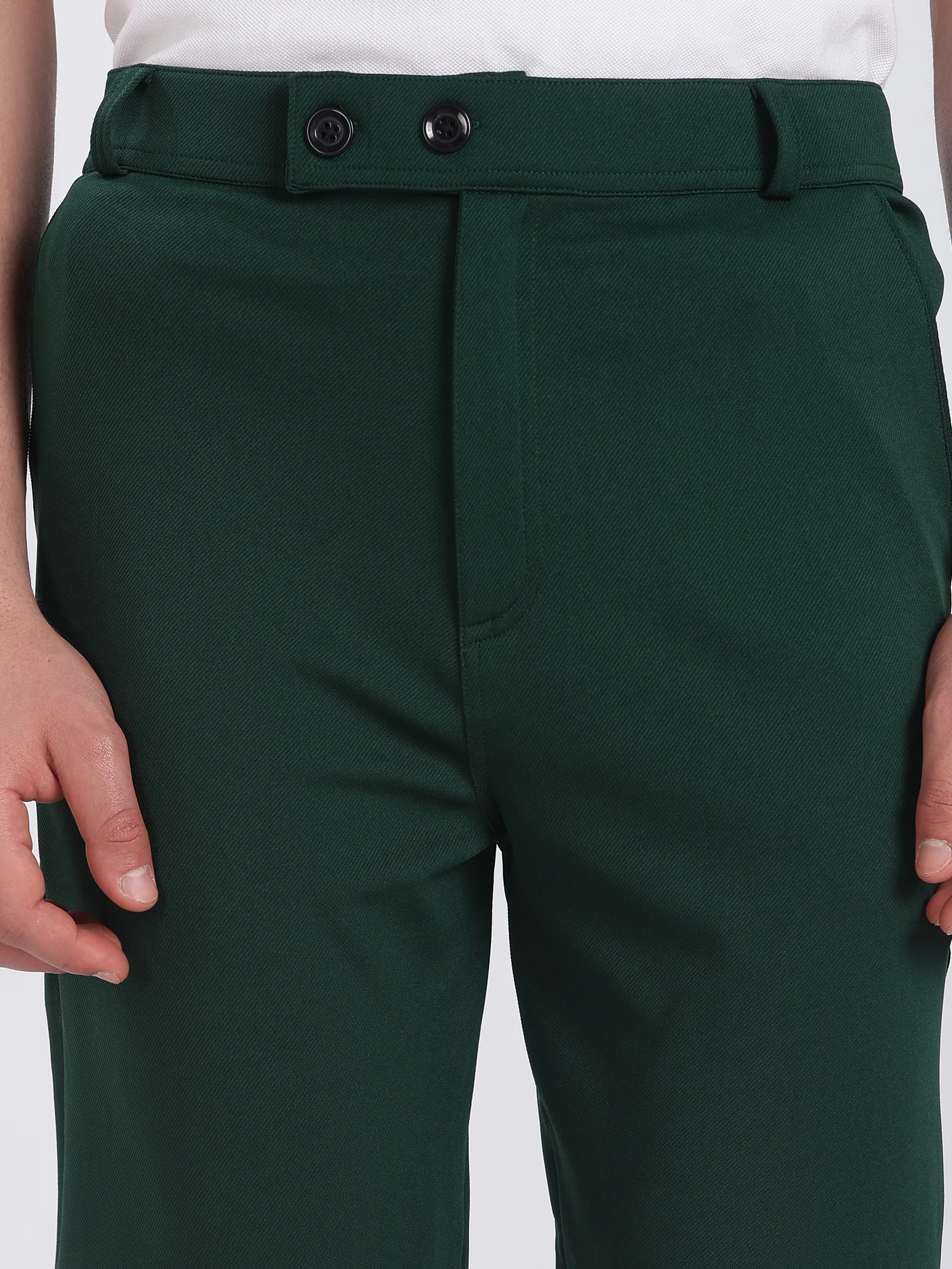 Lycra Formal Pant for Men (Bottle Green)