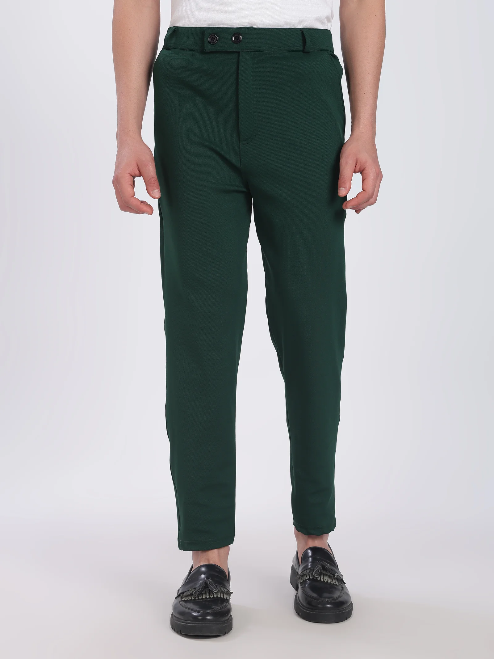 Lycra Formal Pant for Men (Bottle Green)