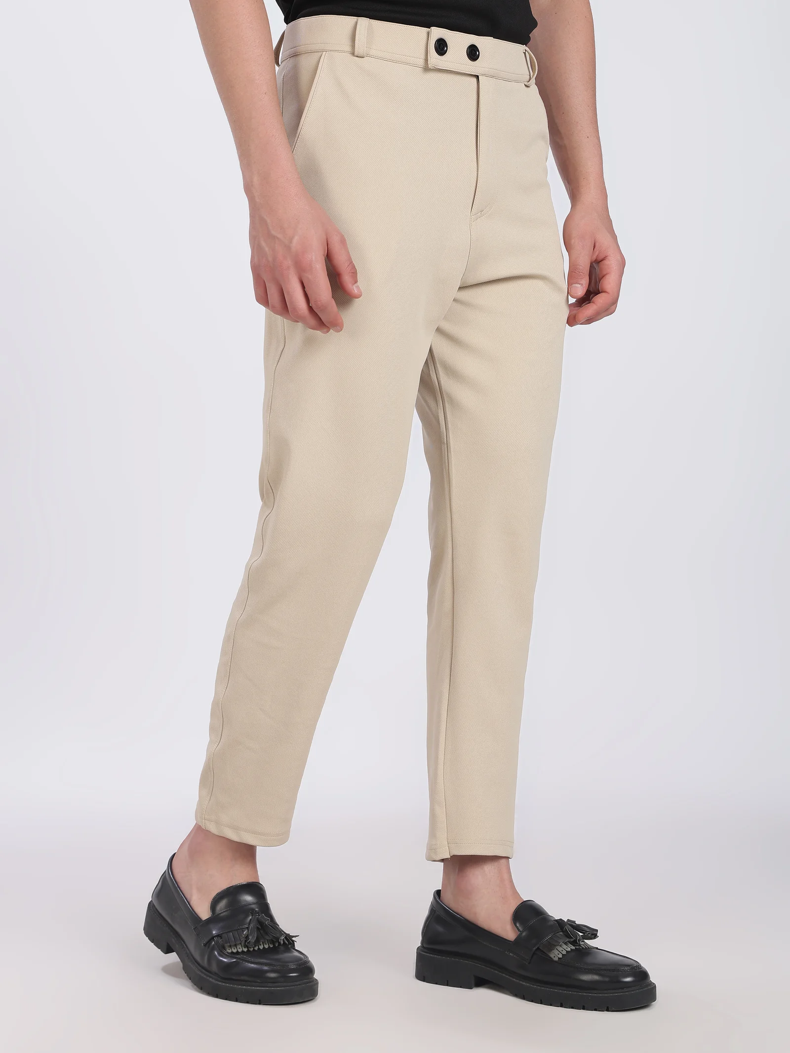 Lycra Formal Pant for Men (Light Sandal)