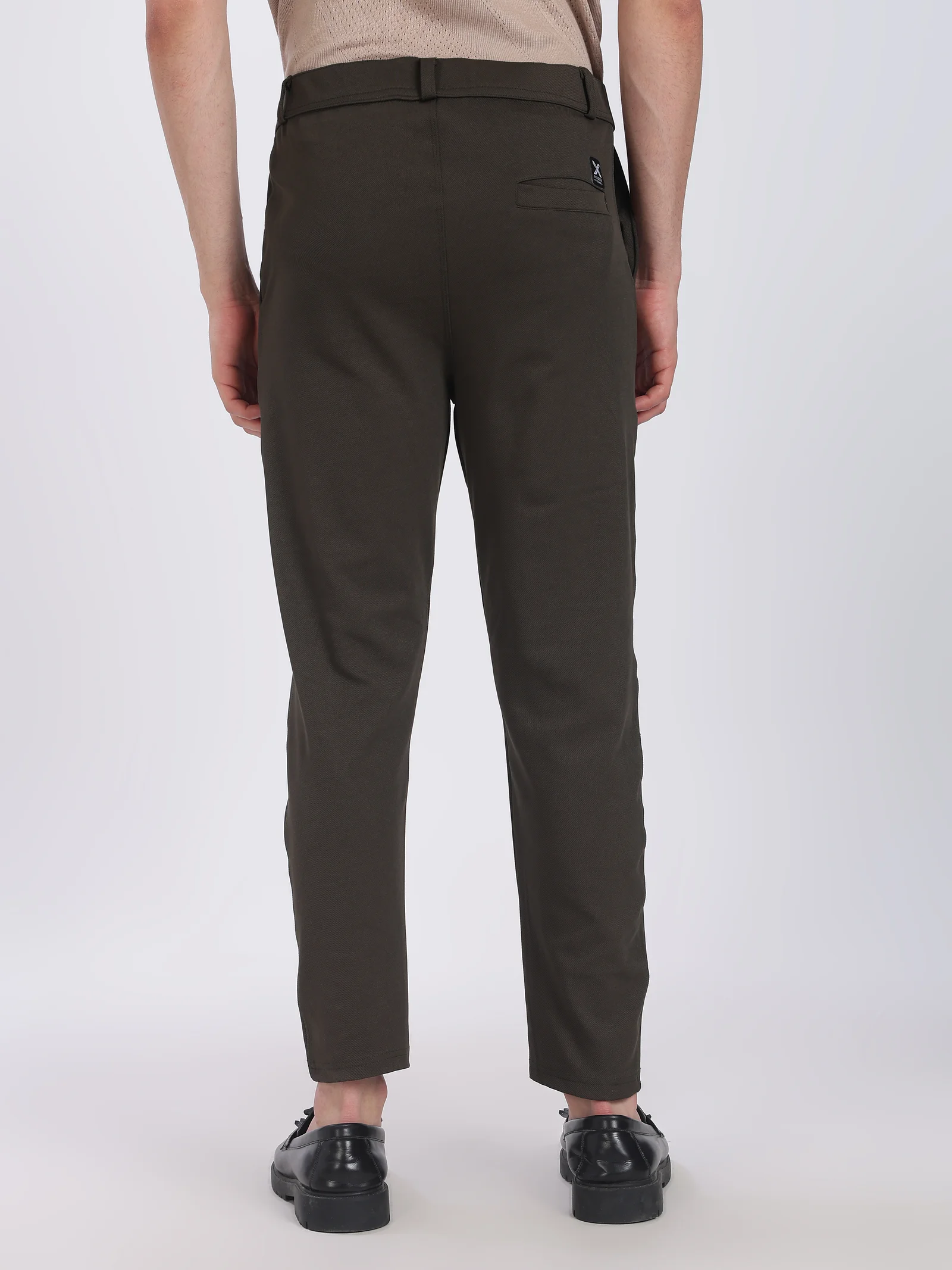 Lycra Formal Pant for Men (Olive Green)