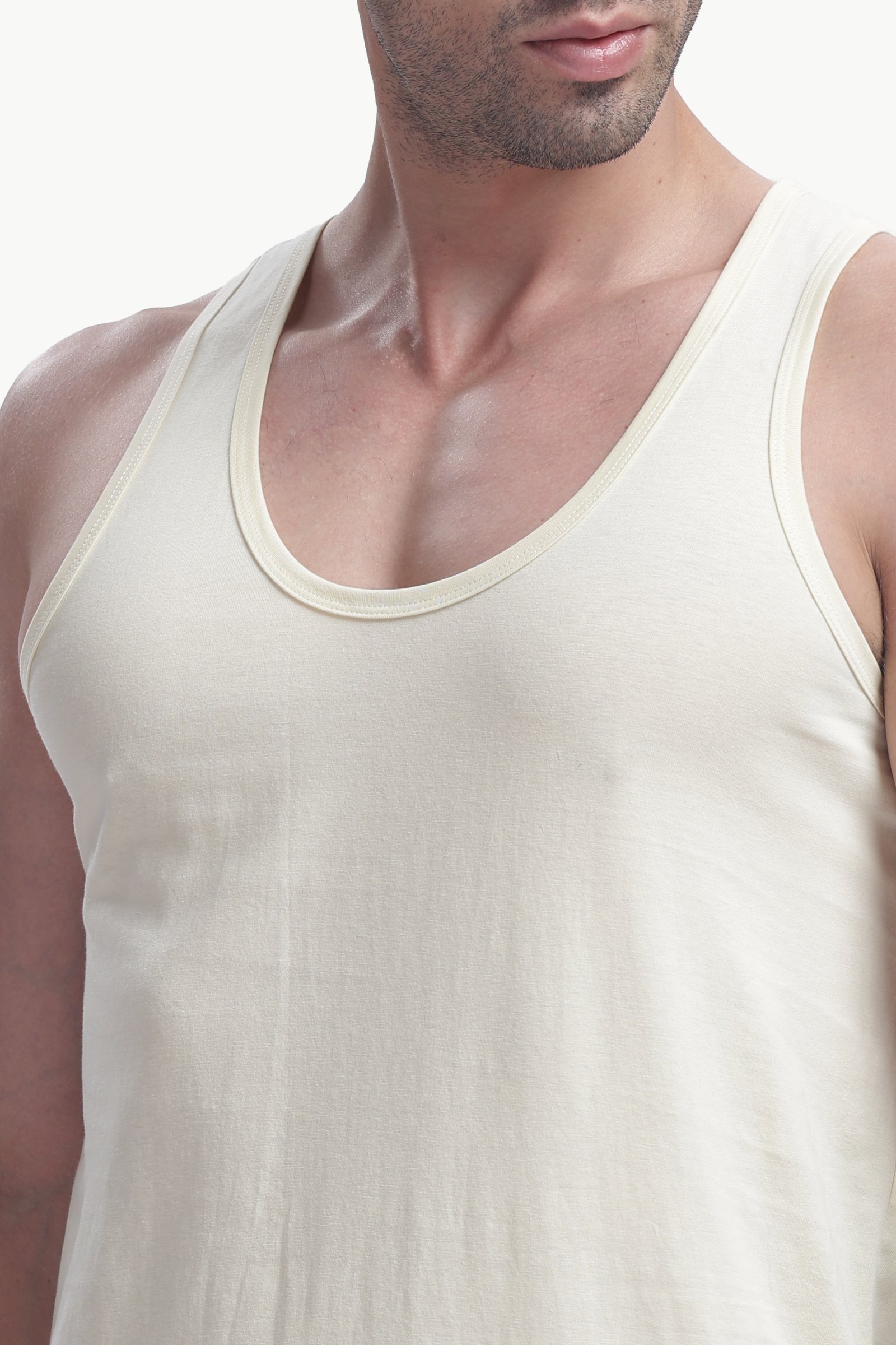 Men's Plain 100% Cotton Vest (SANDAL)