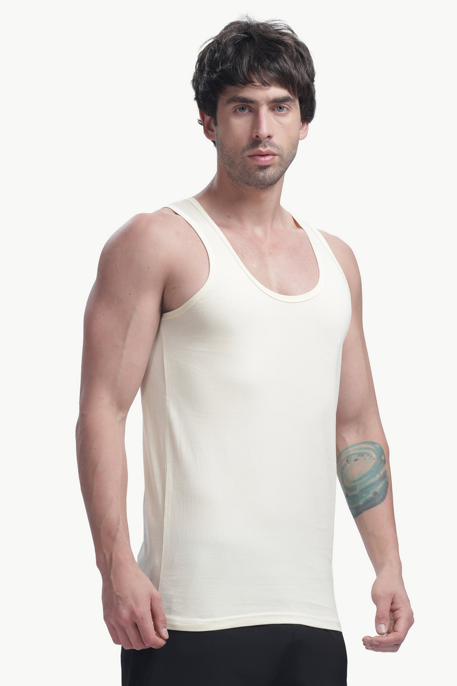 Men's Plain 100% Cotton Vest (SANDAL)