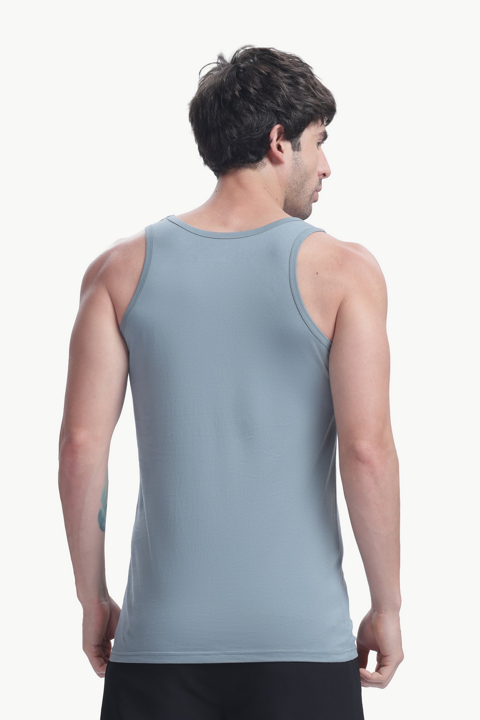 Men's Plain 100% Cotton Vest (Grey)
