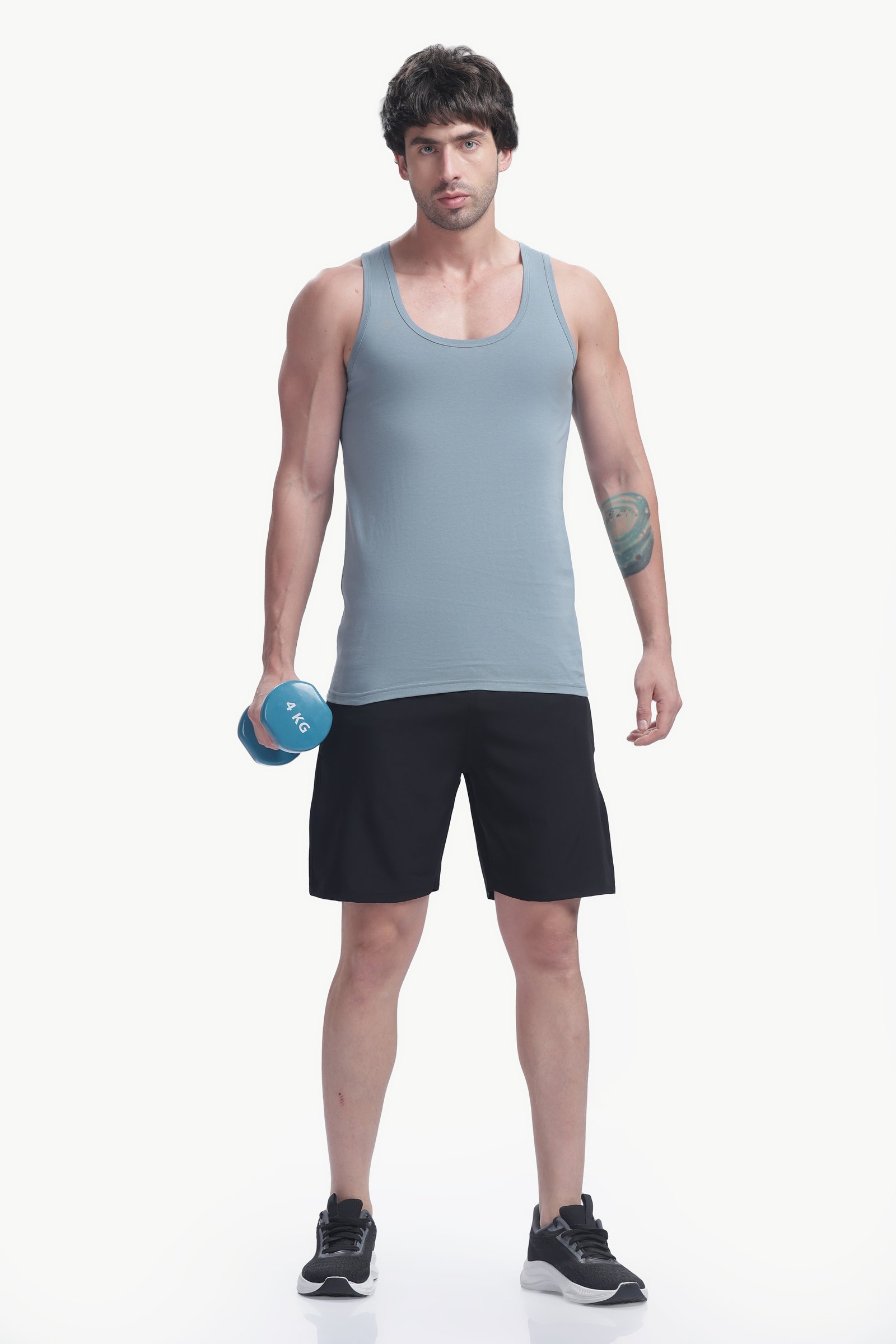 Men's Plain 100% Cotton Vest (Grey)