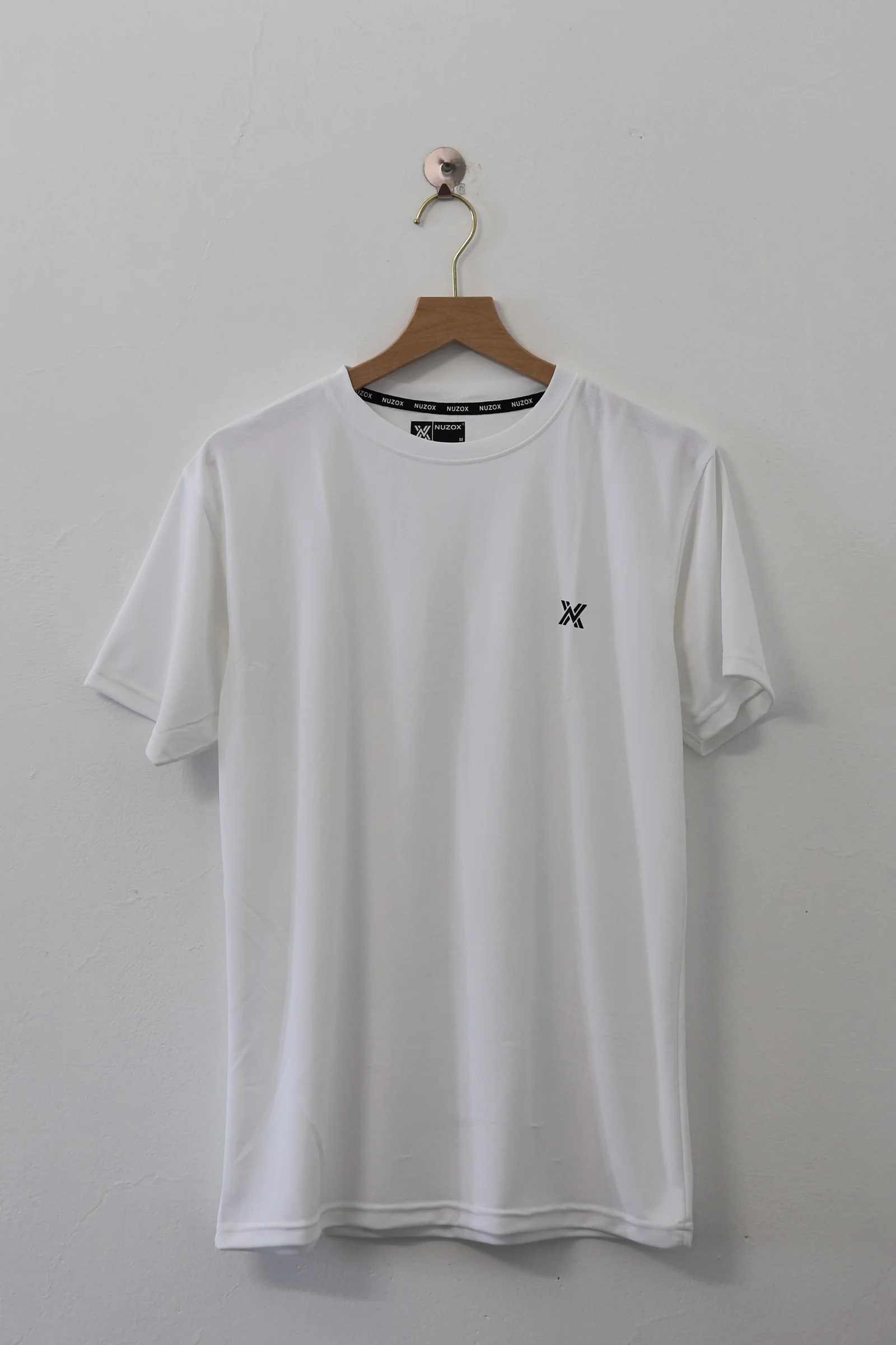 Plain Half Hand T-Shirt Lycra(White)