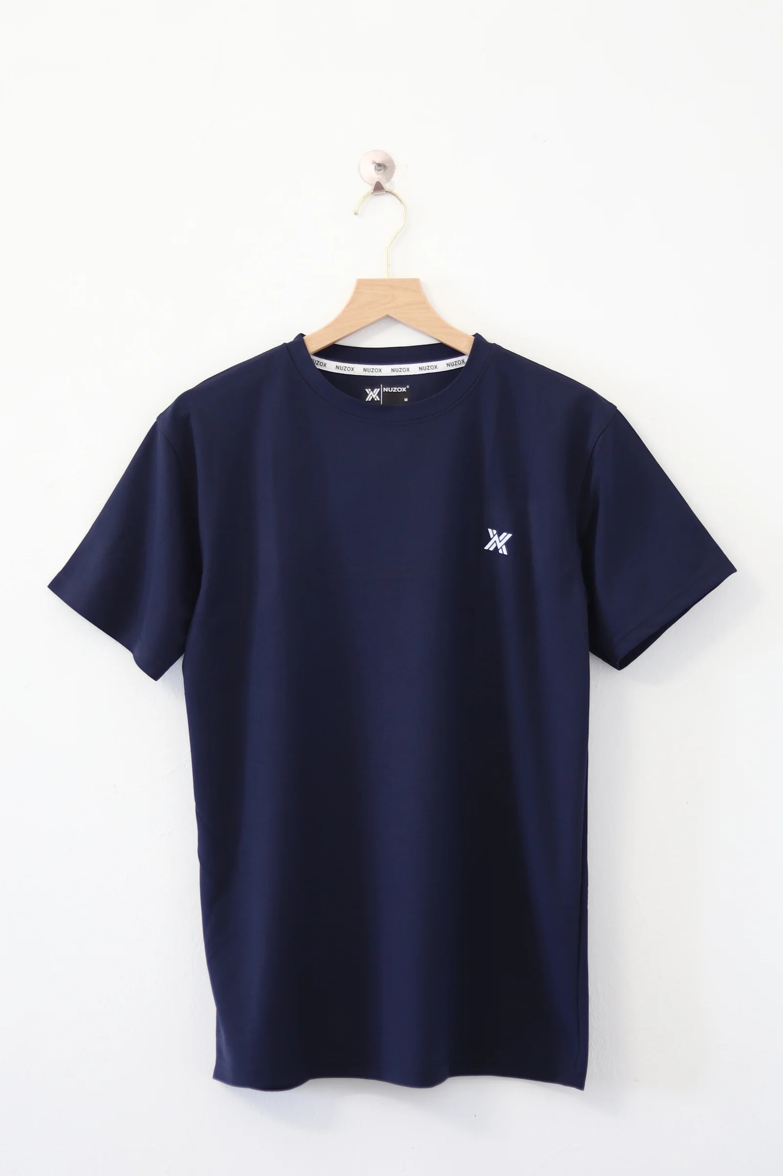 Plain Half Hand T-Shirt Lycra(Navy Blue)