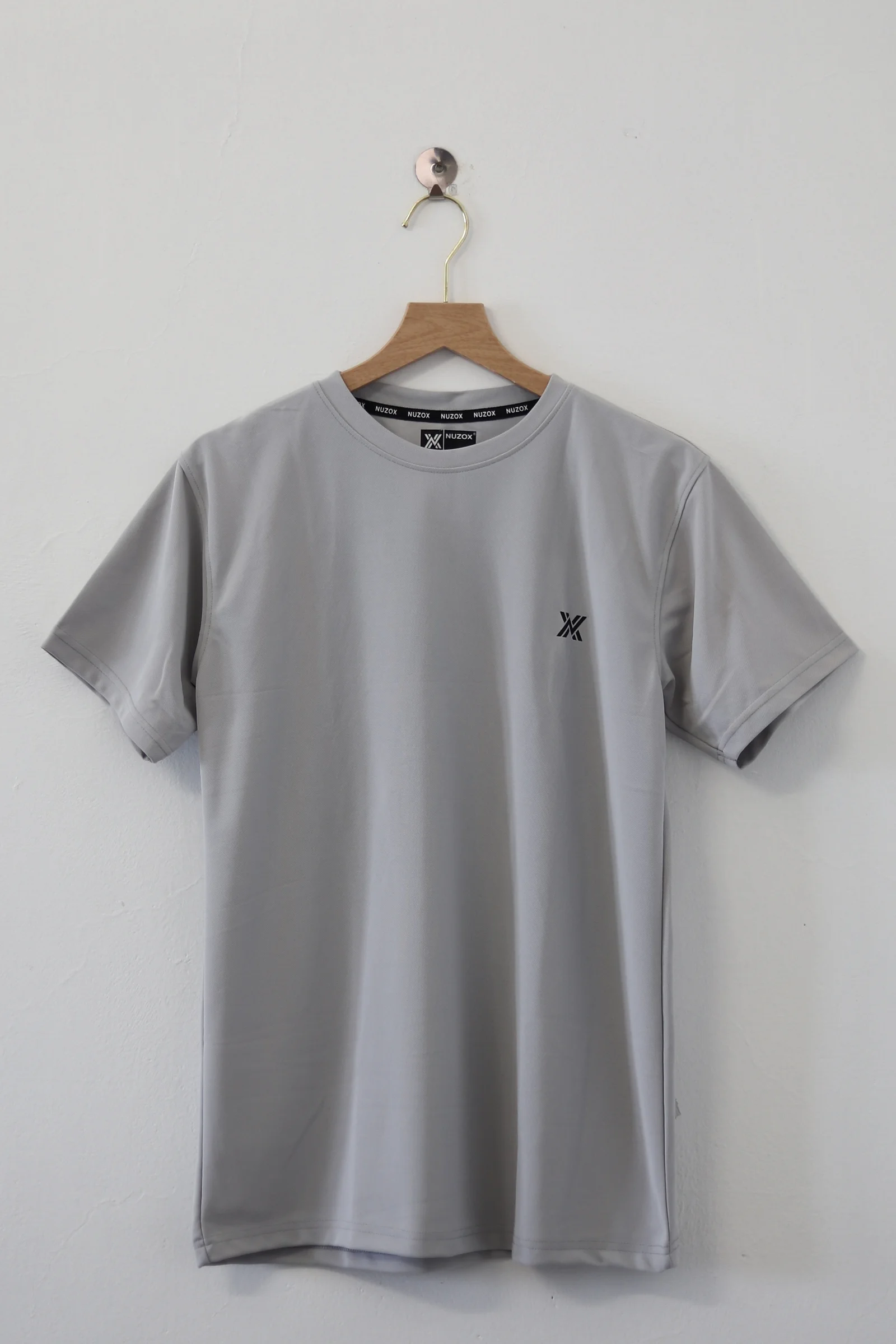Plain Half Hand T-Shirt Lycra(Light Grey)