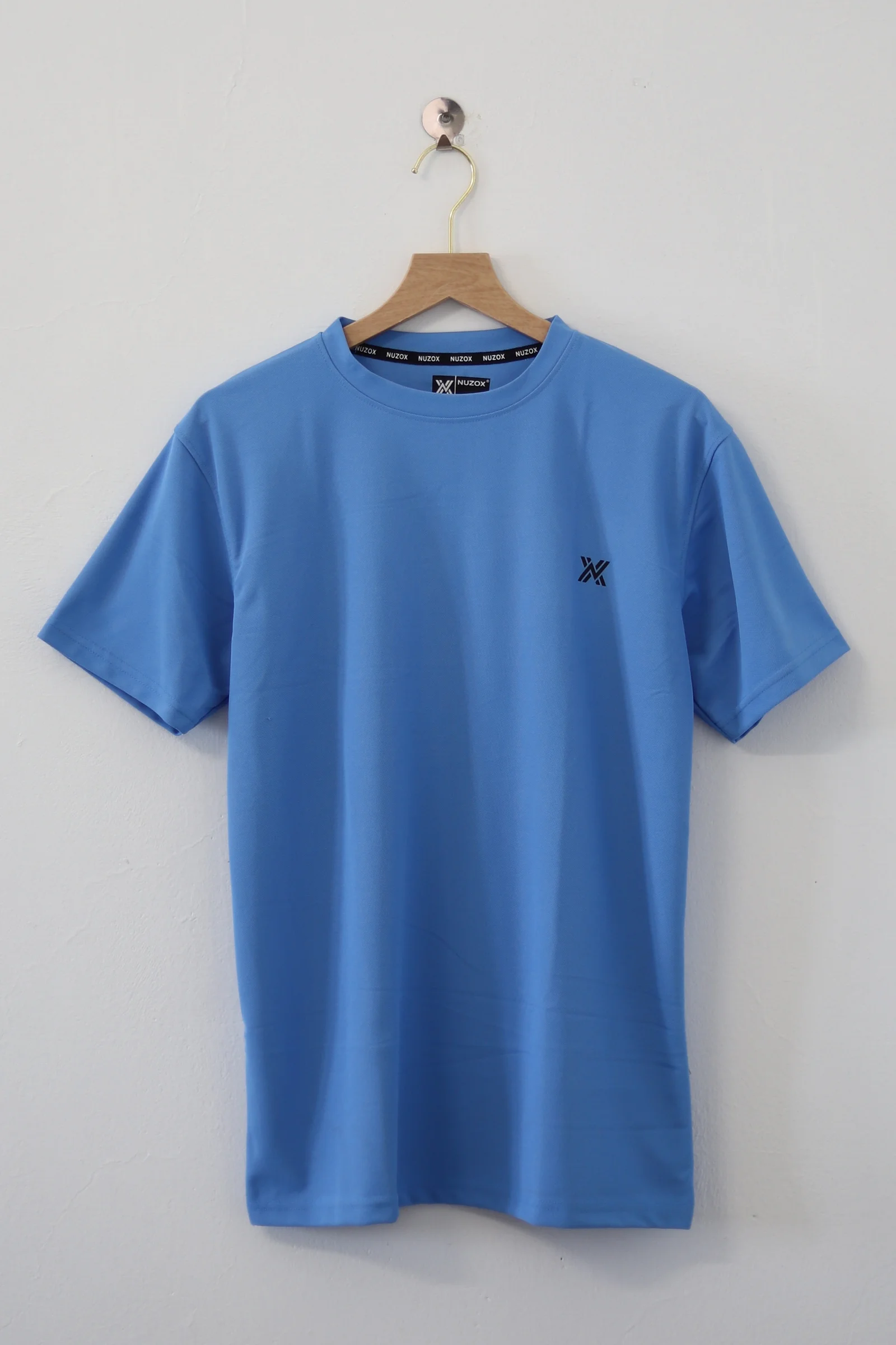 Plain Half Hand T-Shirt Lycra(Blue)