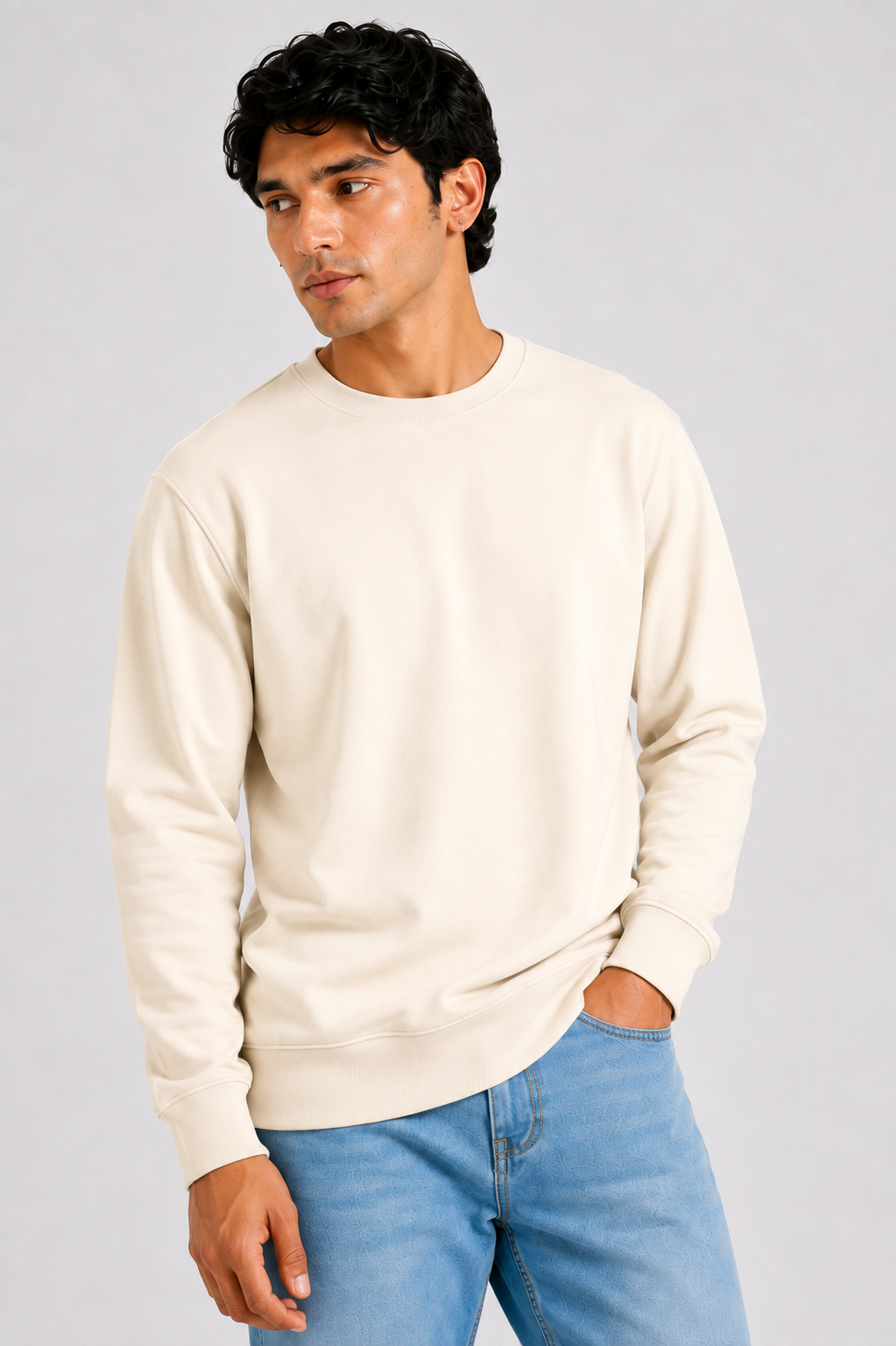 Cotton Sweatshirt-Unisex!! 240Gsm French Terry  (Without Branding )